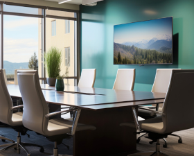 microsoft surface hub installation in teams room, av system Amsterdam